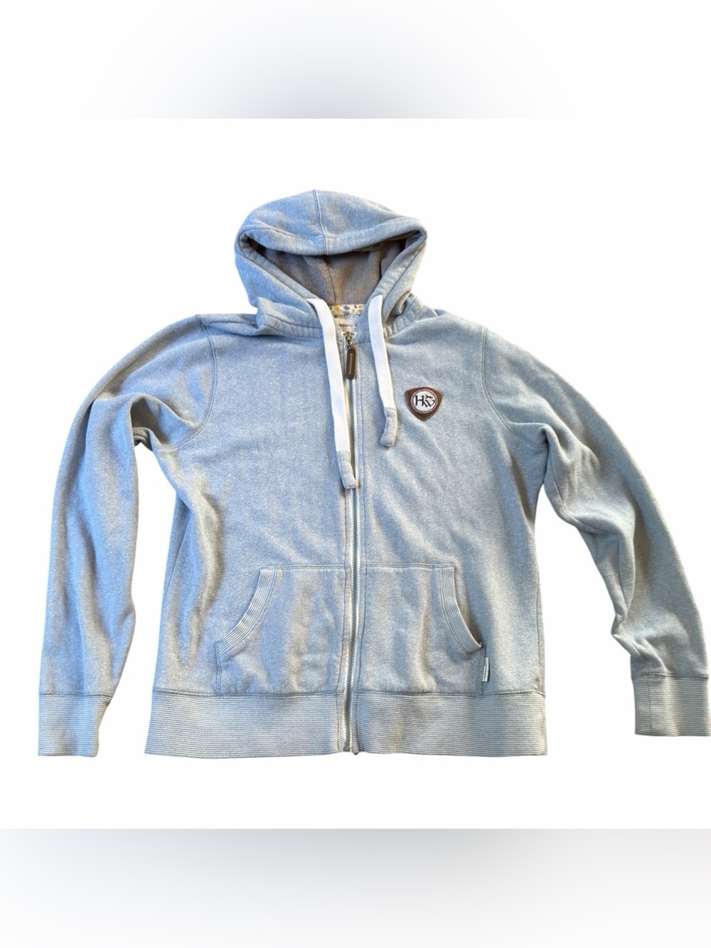 Horseware Ladies Herringbone Full Zip Hoodie XL Dusk Blue Equestrian Fleece
